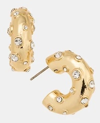 On 34th Small Pave Chubby Hoop Earrings, 0.8", Macy's Exclusive