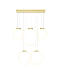Cwi Lighting 27" Metal Hoops 5 Light Led Chandelier