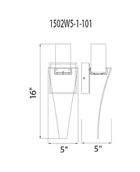 Cwi Lighting 16" Metal Catania Led Integrated Wall Light