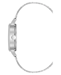 Nine West Women's Quartz Capital Silver-Tone Stainless Steel Mesh Watch, 34mm