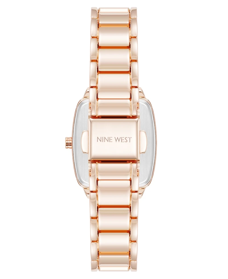 Anne Klein Women's Quartz Cushion Rose Gold-Tone Metal Alloy Watch, 26mm