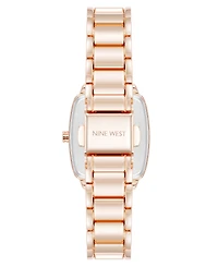 Anne Klein Women's Quartz Cushion Rose Gold-Tone Metal Alloy Watch, 26mm