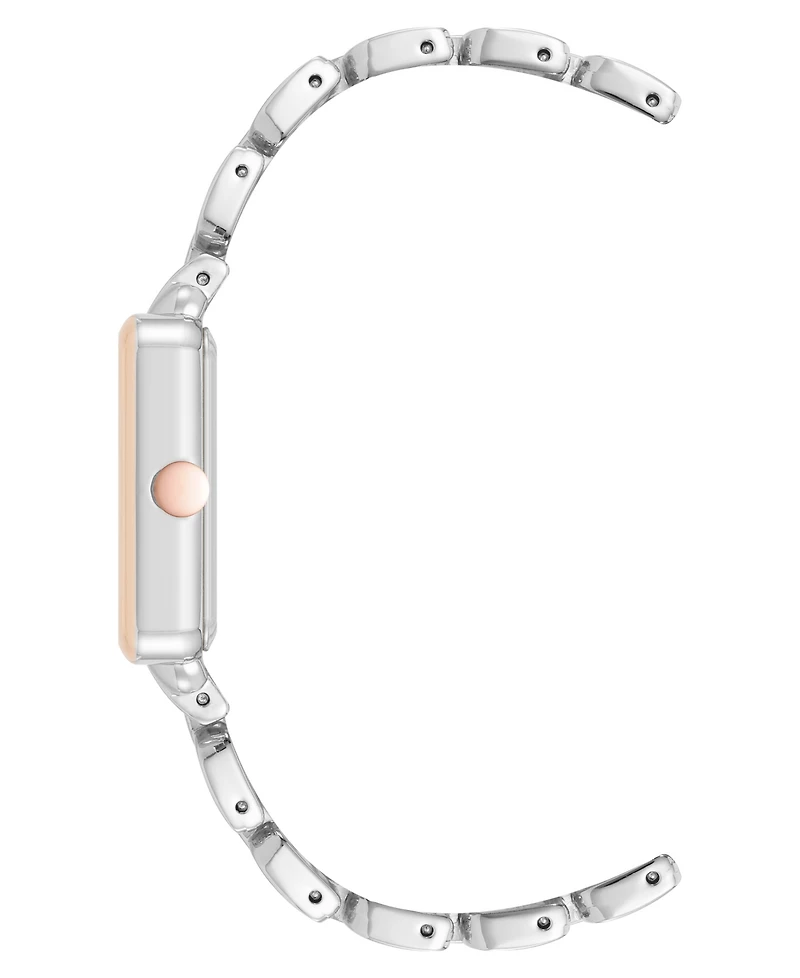 Anne Klein Women's Quartz Square Gray and Two-Tone Metal Alloy Watch, 29mm