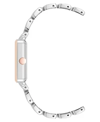 Anne Klein Women's Quartz Square Gray and Two-Tone Metal Alloy Watch, 29mm