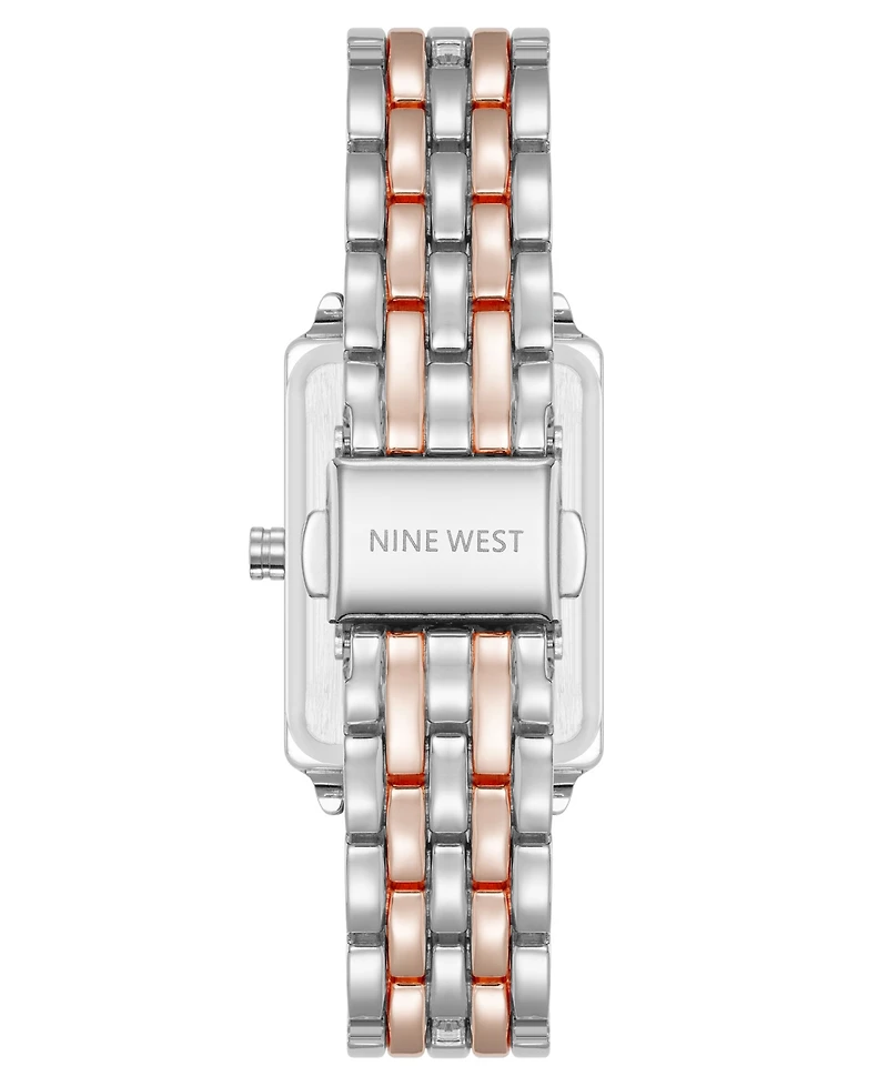 Anne Klein Women's Quartz Casual Silver-Tone and Rose Gold-Tone Metal Alloy Watch, 23mm