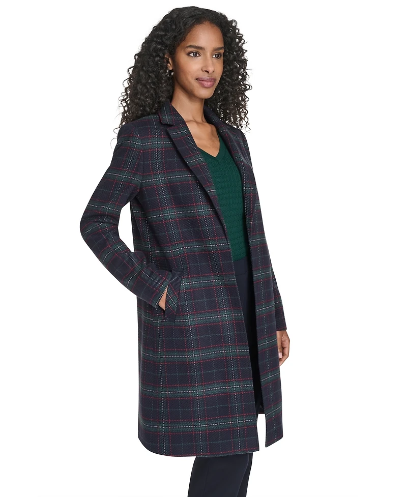 Tommy Hilfiger Women's Windowpane Open Front Topper Jacket