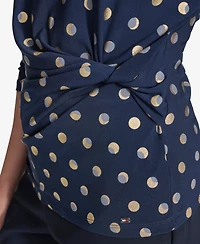 Tommy Hilfiger Women's Crew Neck Moondance Dot Top