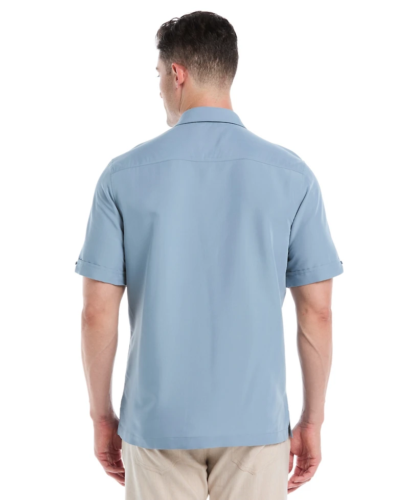 Cubavera Men's Geo-Pattern Short Sleeve Button Down Shirt