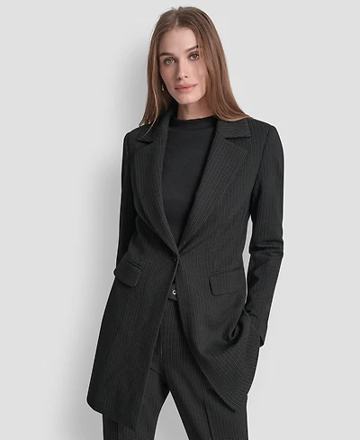 Dkny Women's Elizabeth Striped One Button Topper Jacket