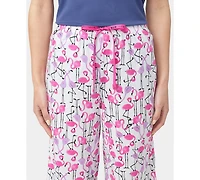 Hue Women's Flamingo Strut Drawstring Bermuda Pajama Shorts
