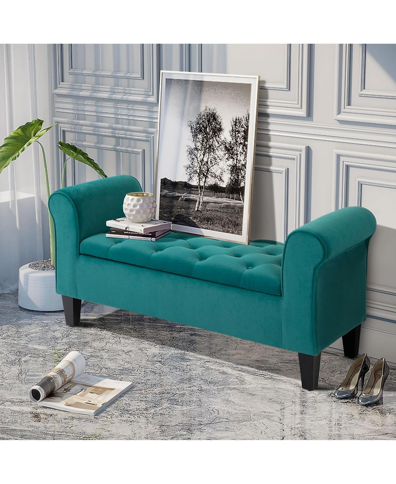 Homcom Button-Tufted Storage Ottoman Bed Bench