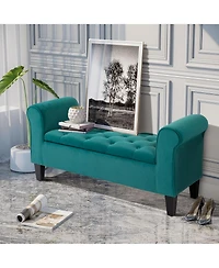 Homcom Button-Tufted Storage Ottoman Bed Bench