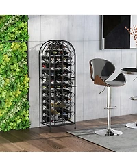 Homcom Wine Rack Liquor Cabinet Shelf Bottle Storage Iron Tower Home Decoration