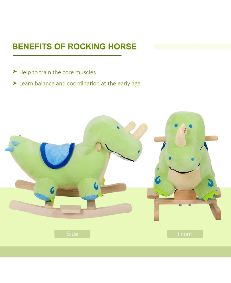 Qaba Rocking Horse Dinosaur Rocker with Realistic Sounds
