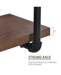Homcom 37.5" Industrial 3-Tier Floating Storage Bookshelf Bracket,