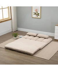 Homcom Convertible Floor Sofa with Adjustable Backrest and Headrest