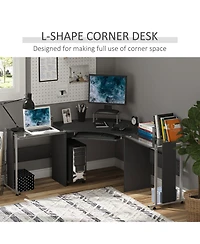 Homcom 69" L-Shaped Computer Desk Modern Pc Sd Corner Workstation Office