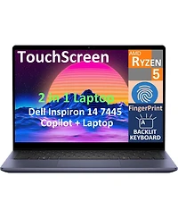 Dell Inspiron 14 Business 2-in-1 Laptop 14.0" Ips Wuxga Display (Amd Ryzen 5 8640HS, 32GB DDR5, 1TB PCIe Ssd,Fp, Bt 5.3, Win 11 Pro)