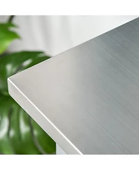Homcom Kitchen Cart Rolling Trolley Shelves Drawers Cabinet Stainless Steel Top