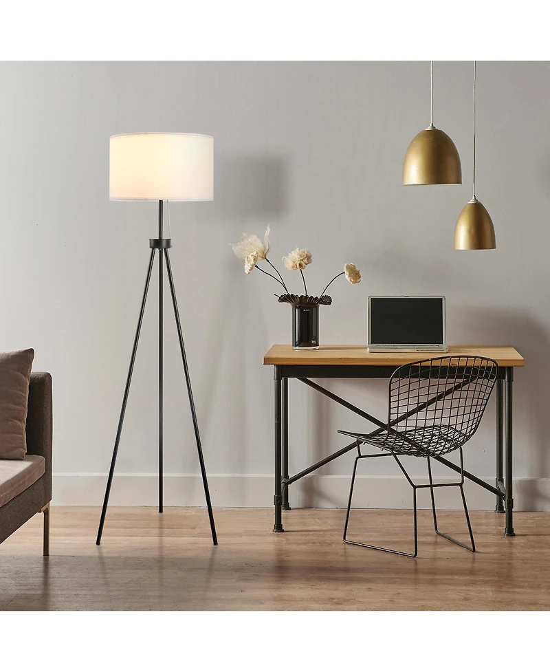 Homcom 59.75" Sding Floor Lamp Fabric Lampshade Steel Tripod,