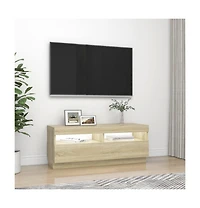 Tv Stand with Led Lights Sonoma Oak 39.4"x13.8"x15.7"
