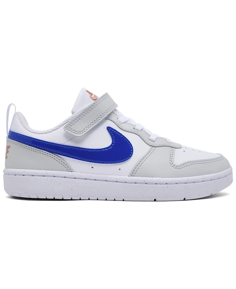 Nike Little Kids Court Borough Low Recraft Fastening Strap Casual Sneakers from Finish Line