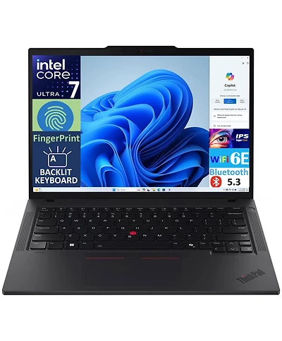 Lenovo T14 Gen 5 Ai Powered Laptop 14.0" Ips Wuxga Display (Intel Core Ultra 7 155U, 8GB DDR5, 256GB PCIe Ssd, Intel Graphics,Fp, 2 TB4, Win 11 Pro)