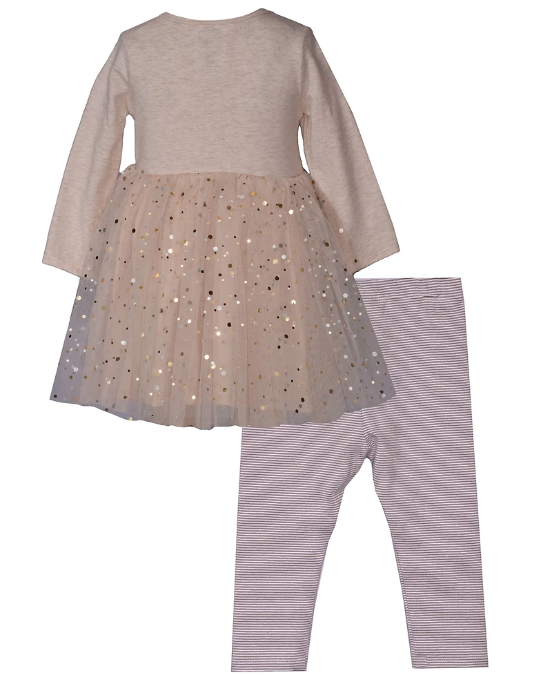 Bonnie Baby Girls 2-Piece Top and leggings Sequin Pumpkin Set