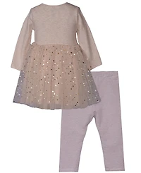 Bonnie Baby Girls 2-Piece Top and leggings Sequin Pumpkin Set