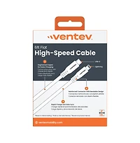 Ventev Flat Usb C to Apple Lightning High Speed Tangle-Free 6 Foot Cabl
