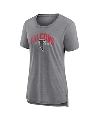 Fanatics Women's Heathered Gray Atlanta Falcons Drop Back Modern T-Shirt