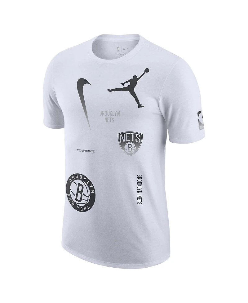 Jordan Men's White Brooklyn Nets Courtside Statement Edition Max90 T-Shirt