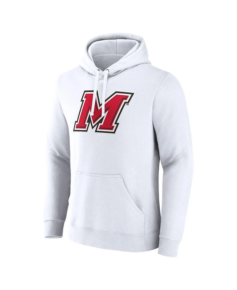 Fanatics Men's White Marist Red Foxes Primary Logo Pullover Hoodie