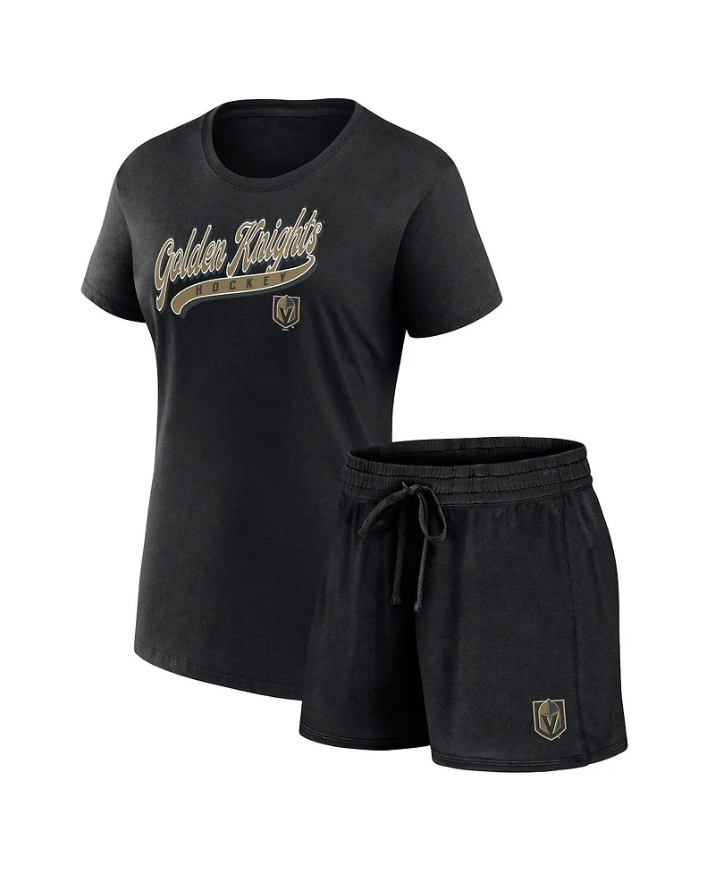 Fanatics Women's 2-Pieces Vegas Golden Knights Start to Finish T-Shirt and Shorts Combo Pack