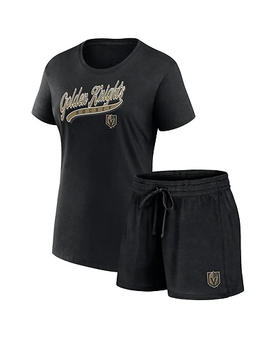 Fanatics Women's 2-Pieces Vegas Golden Knights Start to Finish T-Shirt and Shorts Combo Pack