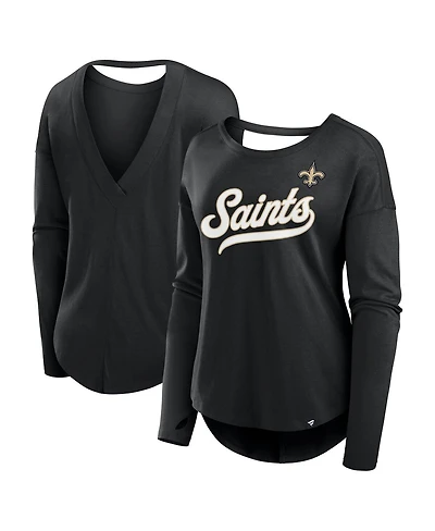 Fanatics Women's Black New Orleans Saints Core Long Sleeve Fashion T-Shirt