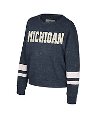 Colosseum Women's Navy Michigan Wolverines Lost City Speckle Pullover Sweatshirt