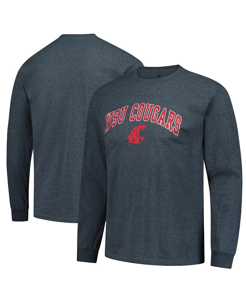Fanatics Unlabeled Men's Heather Charcoal Washington State Cougars Logo Long Sleeve T-Shirt