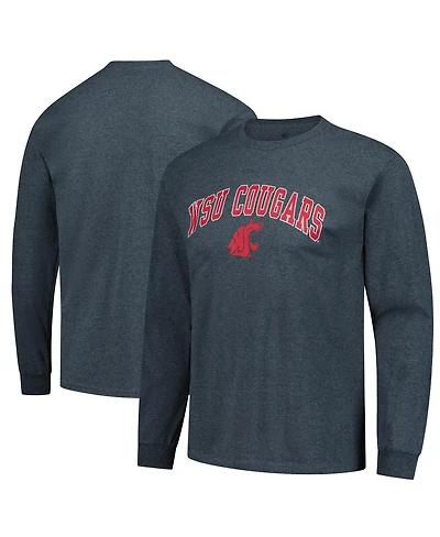 Fanatics Unlabeled Men's Heather Charcoal Washington State Cougars Logo Long Sleeve T-Shirt