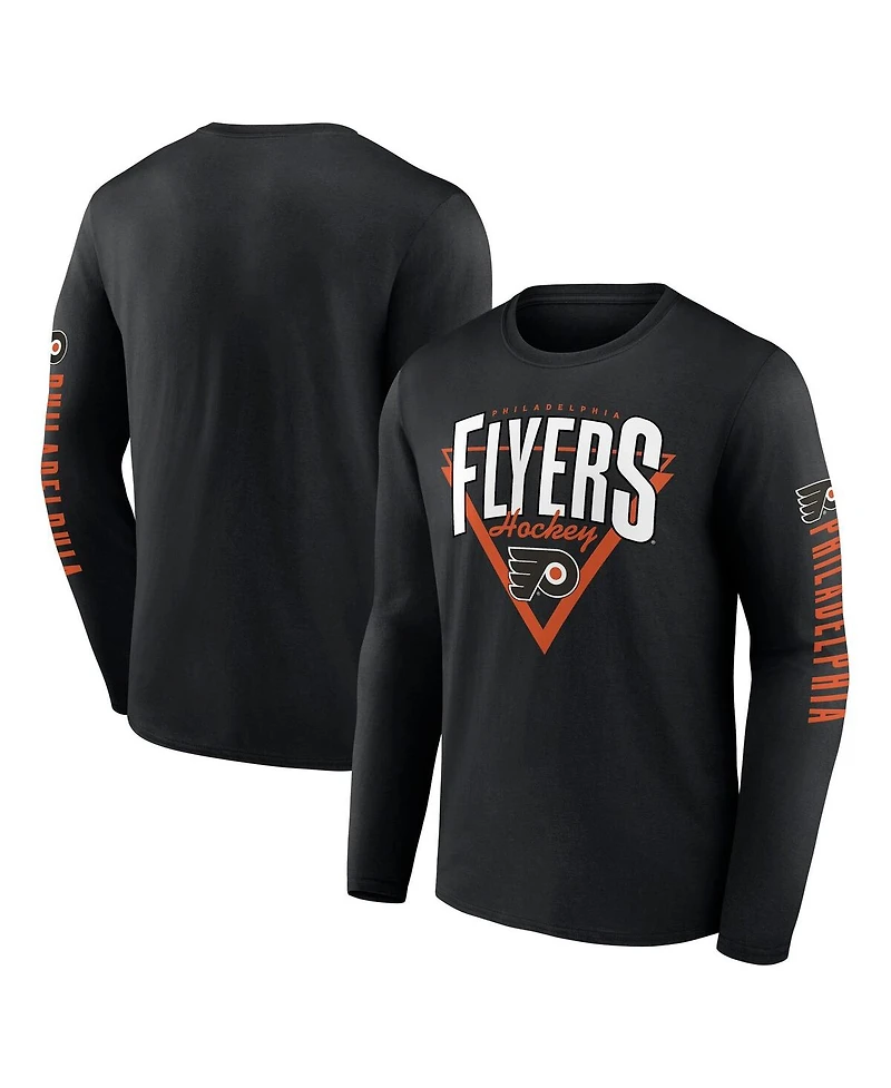 Fanatics Men's Black Philadelphia Flyers Headline Long Sleeve T-Shirt