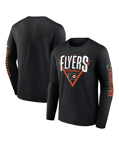 Fanatics Men's Black Philadelphia Flyers Headline Long Sleeve T-Shirt