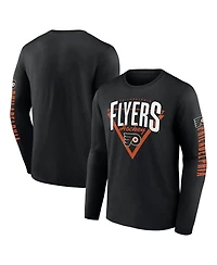 Fanatics Men's Black Philadelphia Flyers Headline Long Sleeve T-Shirt