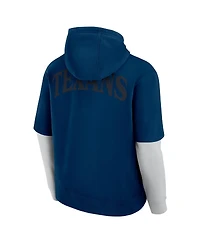 Fanatics Men's and Women's Navy Houston Texans Sleek Elements Pullover Hoodie