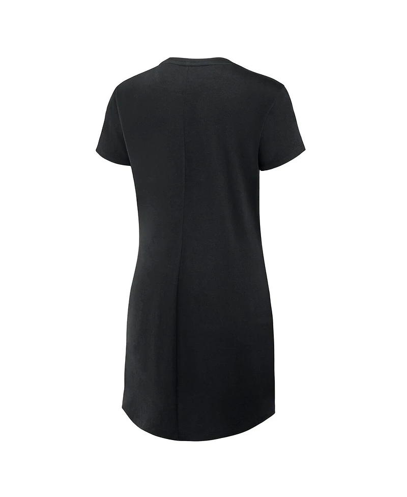 Fanatics Women's Black Cincinnati Bengals Ruched Drape T-Shirt Dress