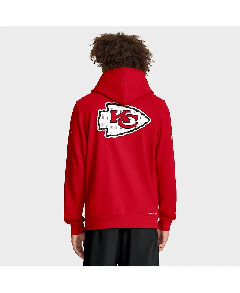 Nike Men's Red Kansas City Chiefs Sideline Utility Player Performance Full-Zip Hoodie