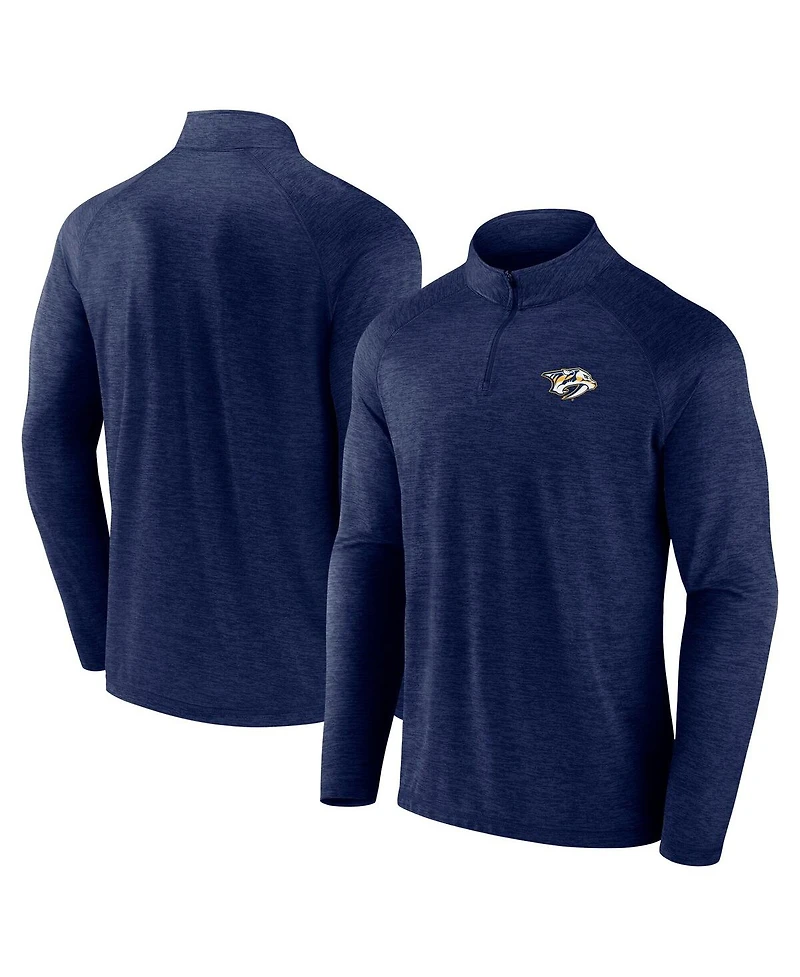 Logo Athletic Men's Navy Nashville Predators Head-to-Head Raglan Quarter-Zip Sweatshirt