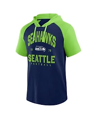 Logo Athletic Men's College Navy Seattle Seahawks Prime Hoodie T-Shirt
