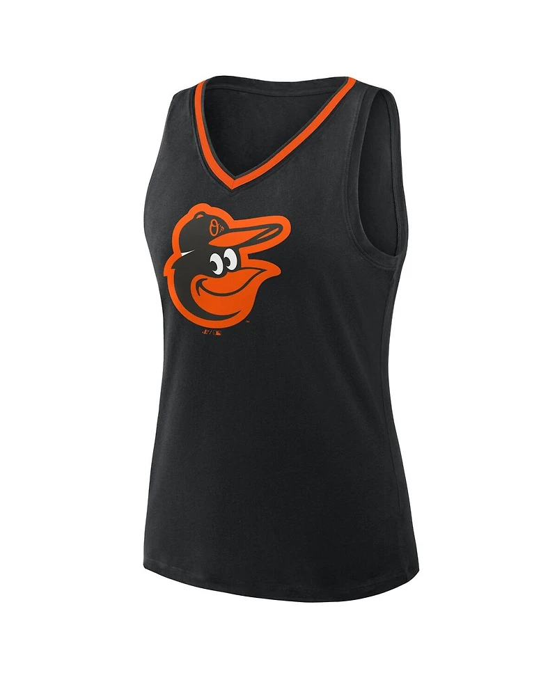 Logo Athletic Women's Black Baltimore Orioles Stellar Win V-Neck Tank Top