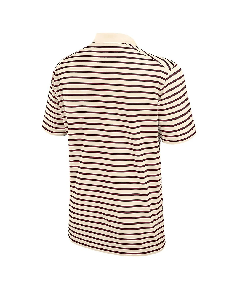 Nike Men's Cream Georgia Bulldogs Solid Foundation Striped Performance Polo Shirt