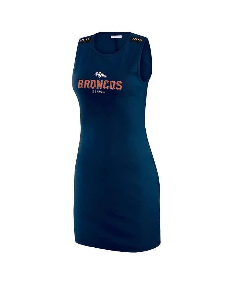 Wear by Erin Andrews Women's Navy Denver Broncos Ribbed Tank Dress